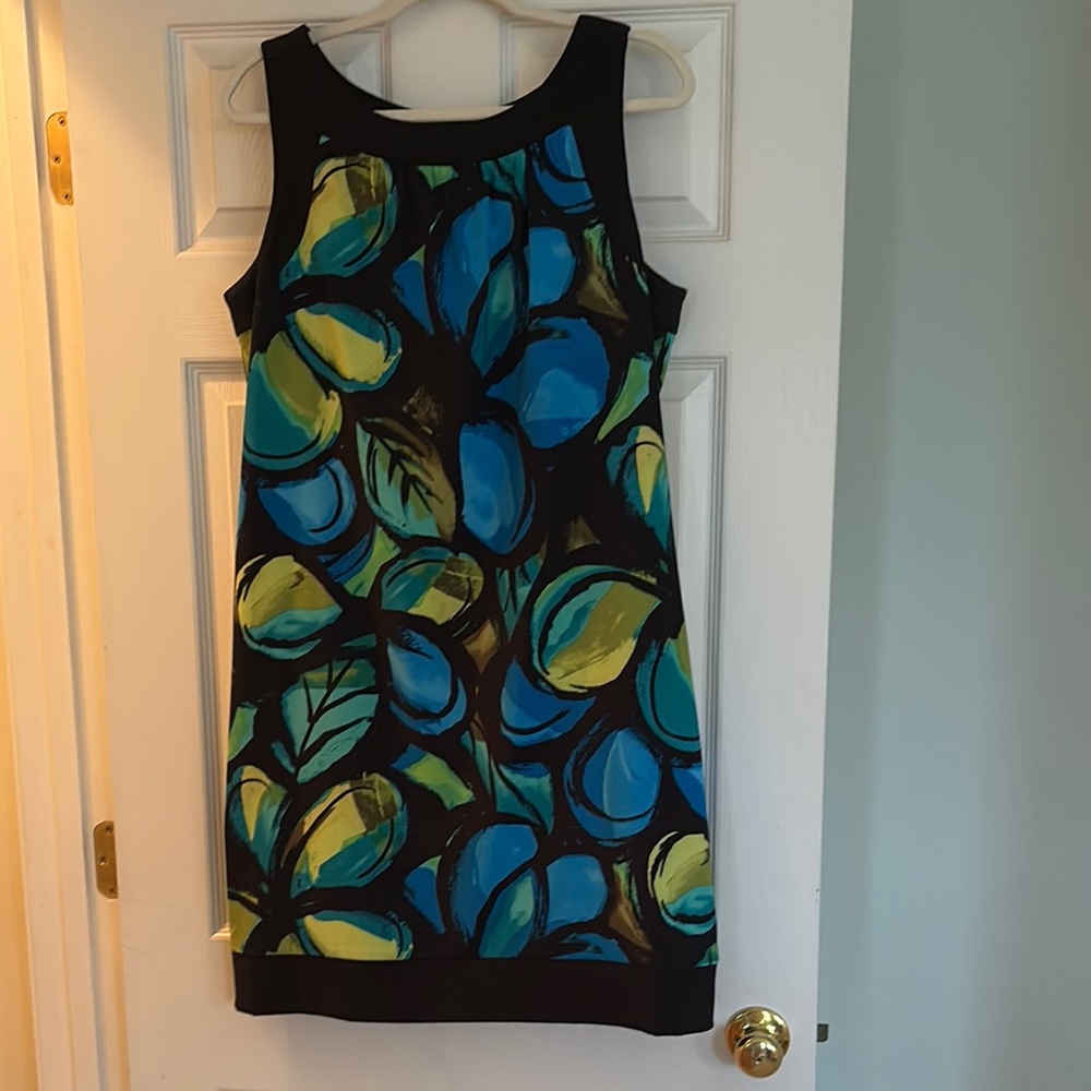 Kim Rogers Blue Mini Dress with Sleeveless Design and Scoop Neck